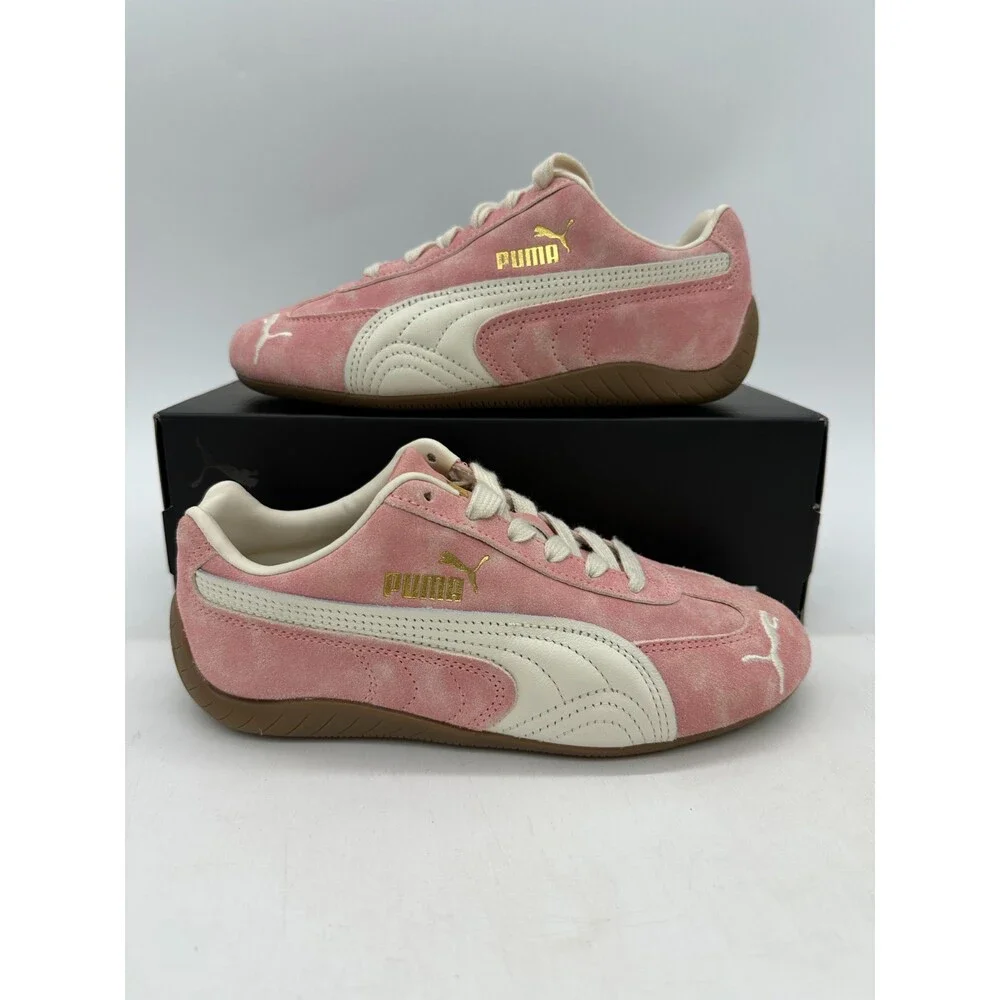 Puma Speedcat Women's Size 6 Pink White Suede Athletic Shoes 405407 04